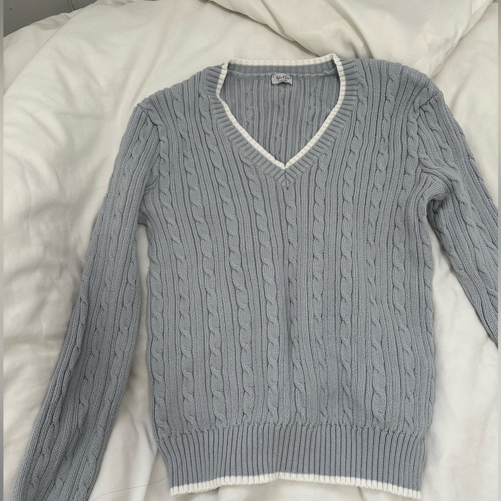 Brandy Melville John Galt Light Blue Cableknit sweater